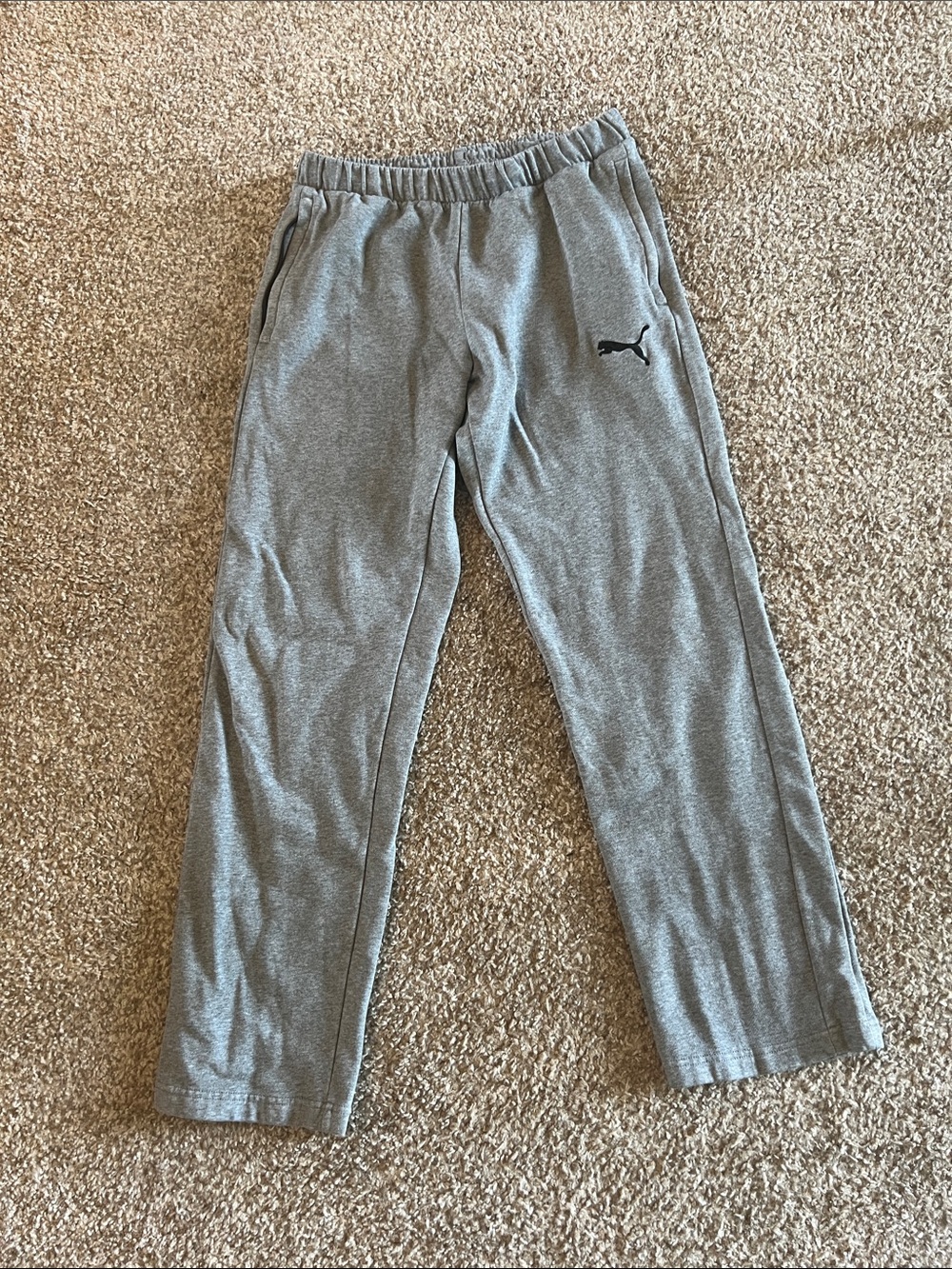 Puma Gray Men's Jogger Sweatpants with Black Puma Logo